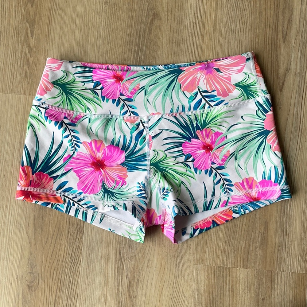 EUC Savage Barbell shorts.Tropical print size M